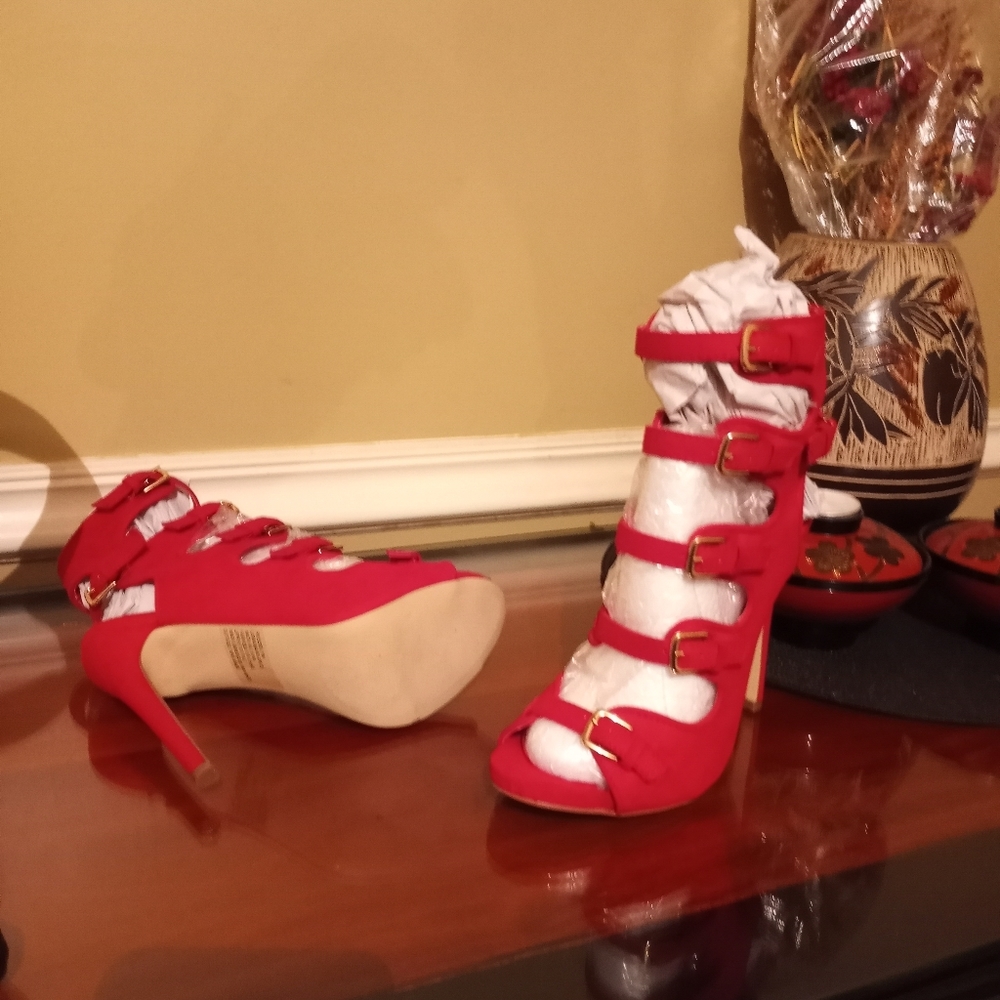 Red Strappy Heels